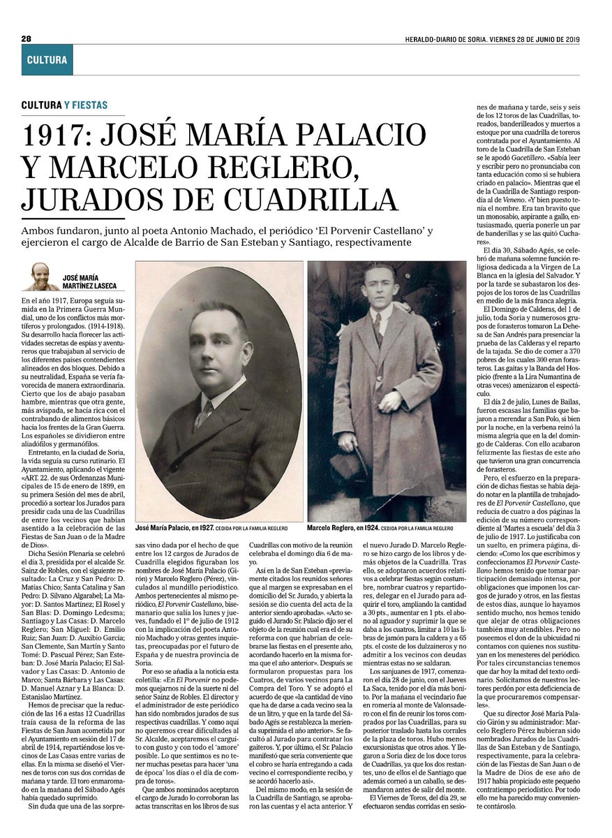 lc_pastor's tweet image. #JMML nos acerca las fiestas de #SanJuan1917 en @diariodesoria #Reglero #Palacio