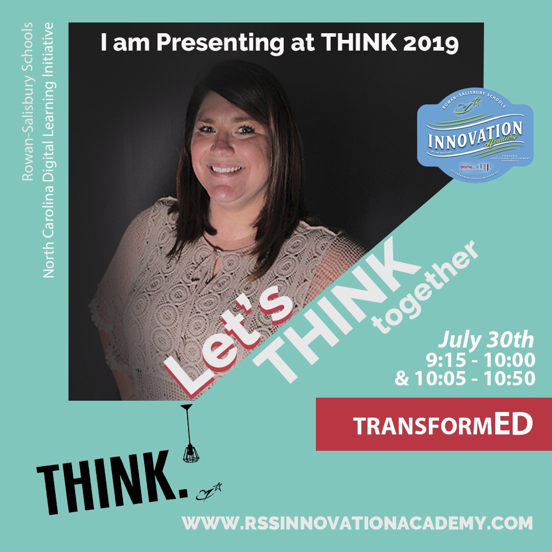 MsCPerrell's tweet photo. I’m presenting at #THINK2019! Transforming your classroom is a huge game changer for engagement- come see how I do it and then make it happen in your classroom! @RSSinformation @Amieteachtech https://t.co/nTXlt4xtnV