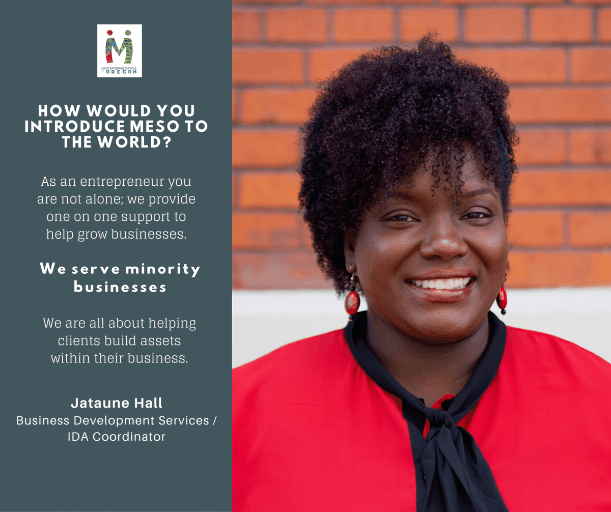 This week we are taking the time to celebrate our staffs and learn more about how they serve the community here at MESO! 🎉

Featuring: Jataune Hall (Business Development Services / IDA Coordinator)

Visit mesopdx.org to learn more about our services in Portland