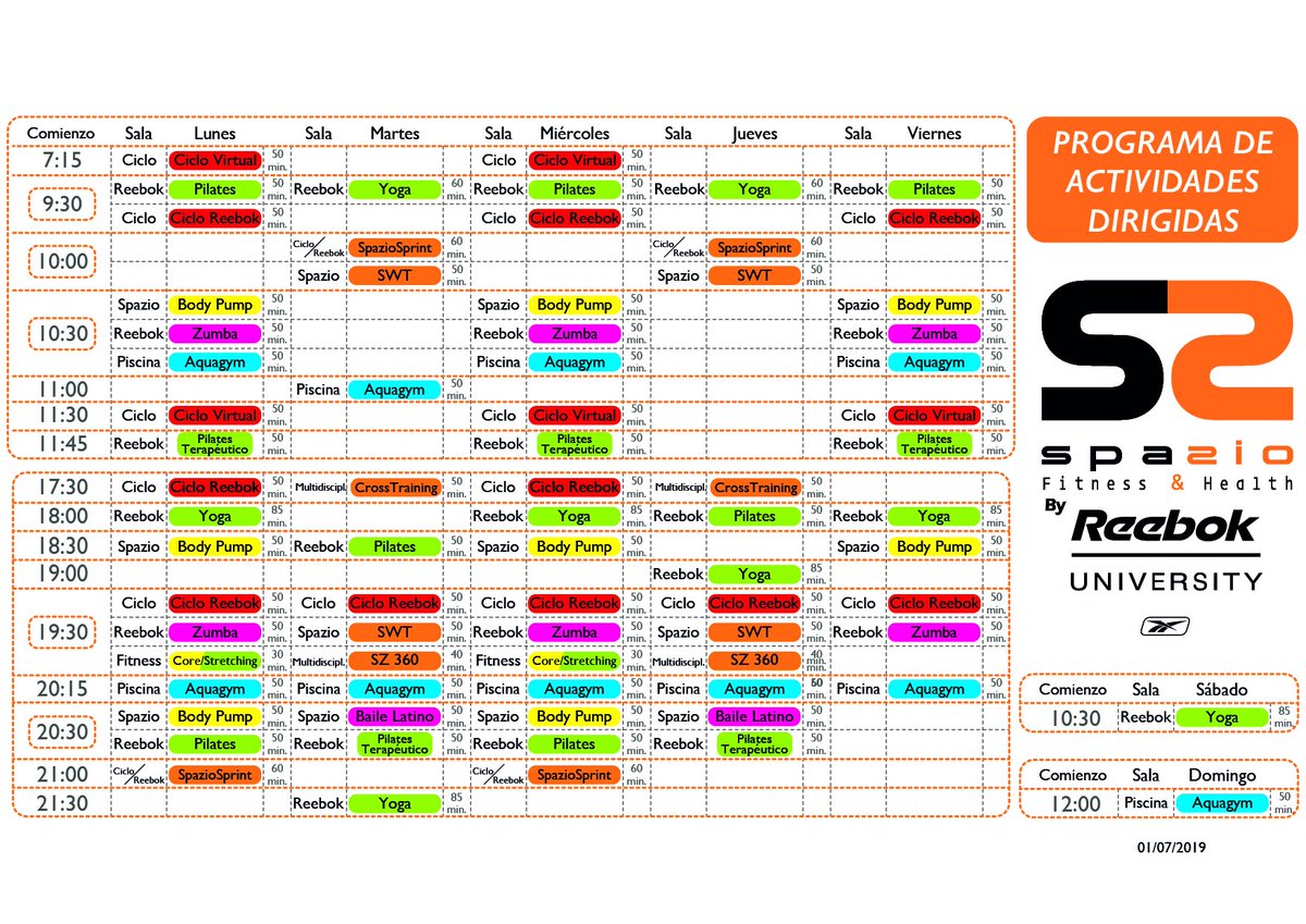 🔔📢 ATENCIÓN 🔔📢 Os dejamos el nuevo horario de actividades dirigidas❗
A partir del próximo #lunes comenzamos con este horario de verano. Recordad, para cualquier modificación en tiempo real, podéis consultar a través de la app de Trainingym TG
Feliz fin de semana 😃

#🖤 #🧡