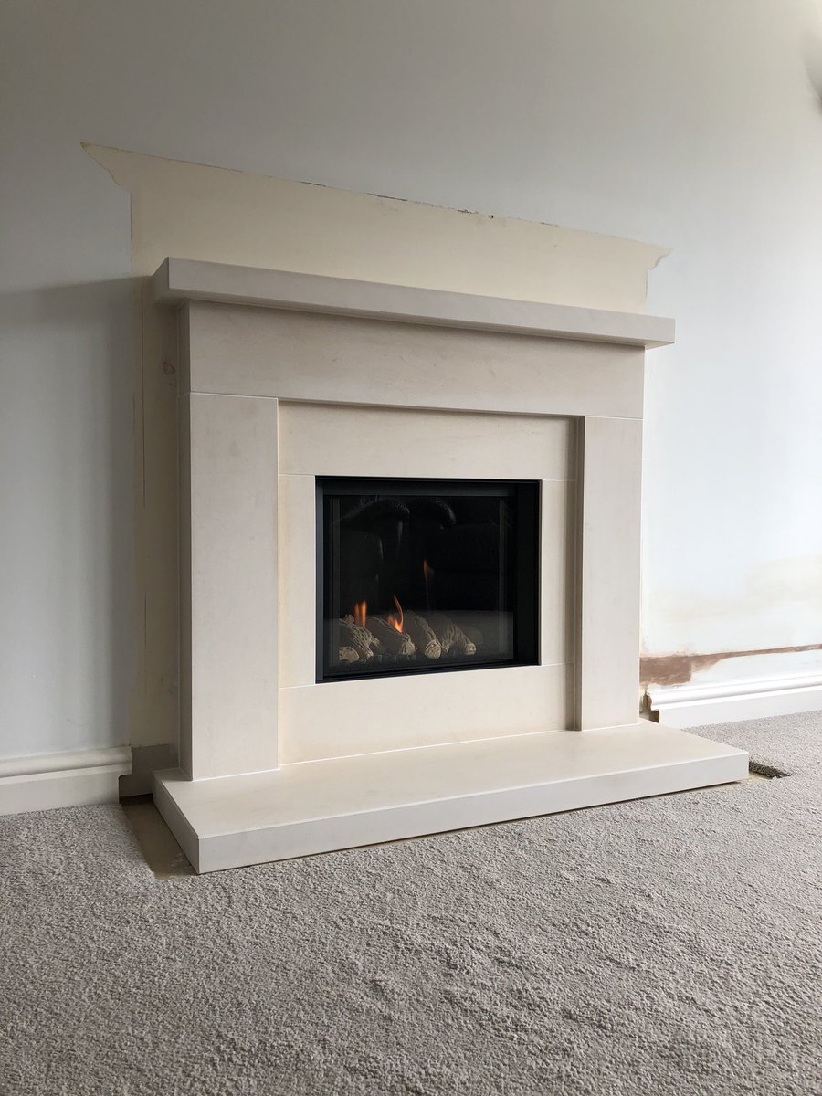 BdlGas's tweet image. Timber mantle &amp;amp; cast iron tiled back panel for decorative fire removed.  Opening altered, chimney swept ready to install @cJfires Paragon P4 gas fire with Bluetooth remote control finished with the Beckford limestone fireplace to create the frameless finish #BDLGAS