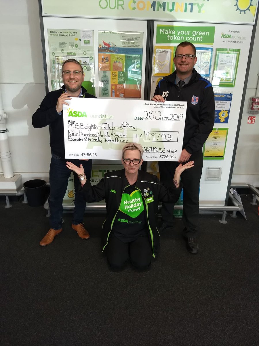 A massive #ThankYou to Nanette at <a href="/asda/">Asda</a> Sheffield Drakehouse for your help in getting my @BeightonFalcons U12 Whites an Asda Community Grant!!! 

It’s a massive amount of money and we will always be #Grateful

⚽️⚽️⚽️  #Grassroots #Football