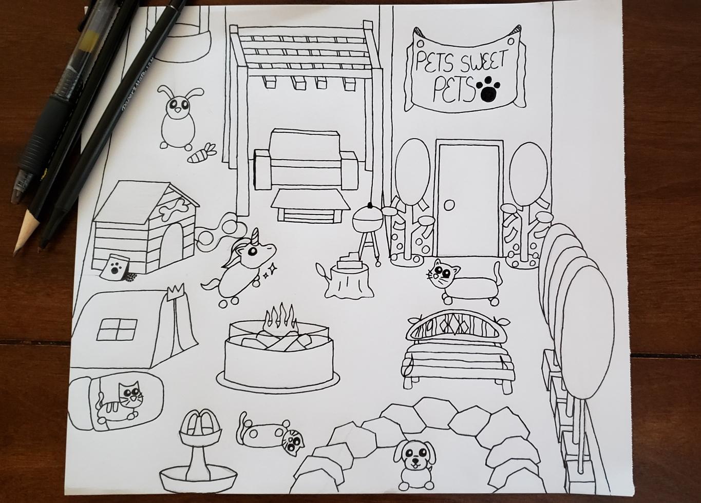 Angelo On Twitter Newfissy Hey This Is My Adopt Me Art Hope U Guys Like It I Drew My House With All My Pets P S I Dedicated This House To My - adopt me roblox coloring sheets