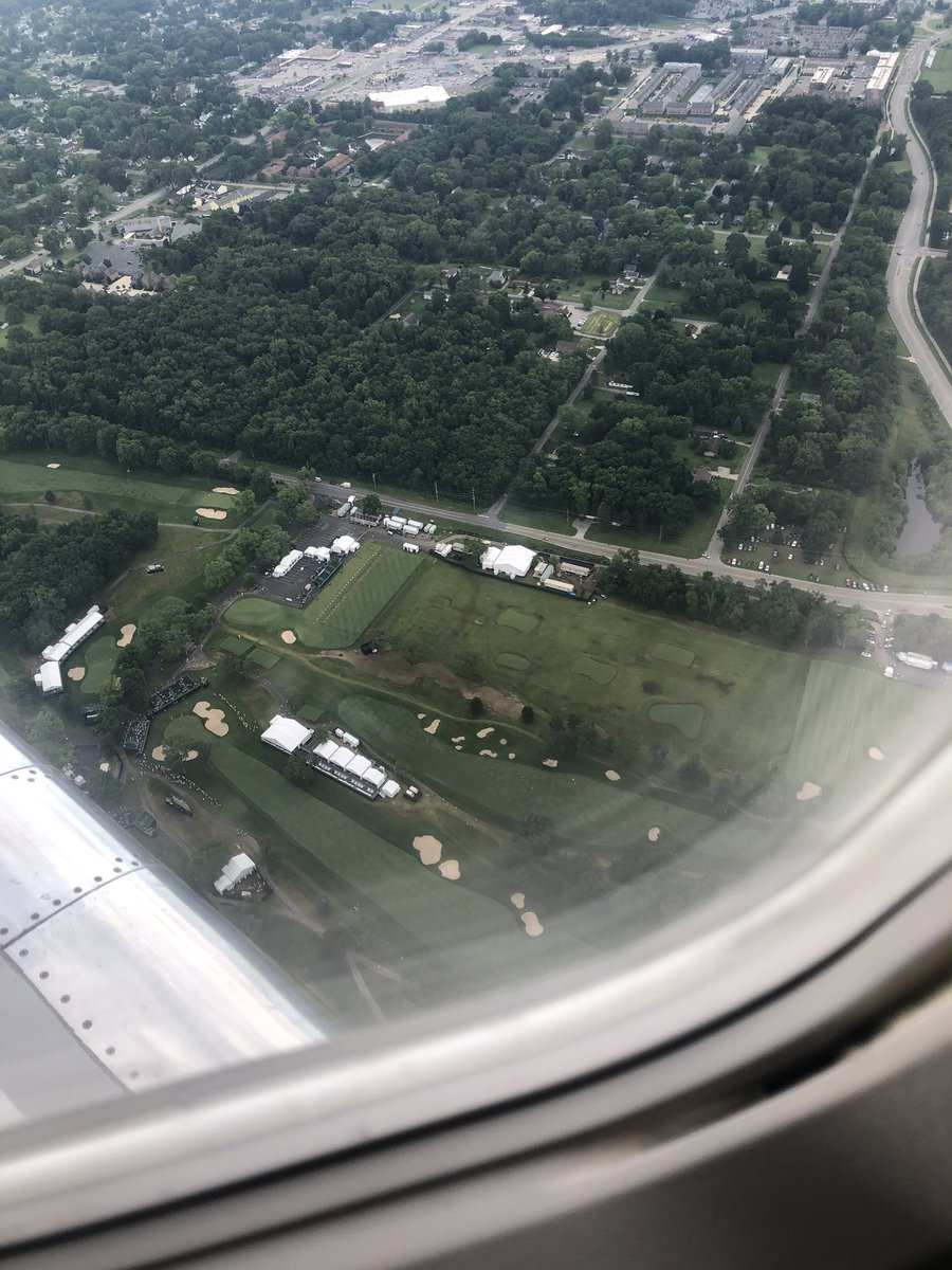 Looking down on the 18th hole @WarrenGCatND #USSeniorOpen #USSENIOROPEN2019