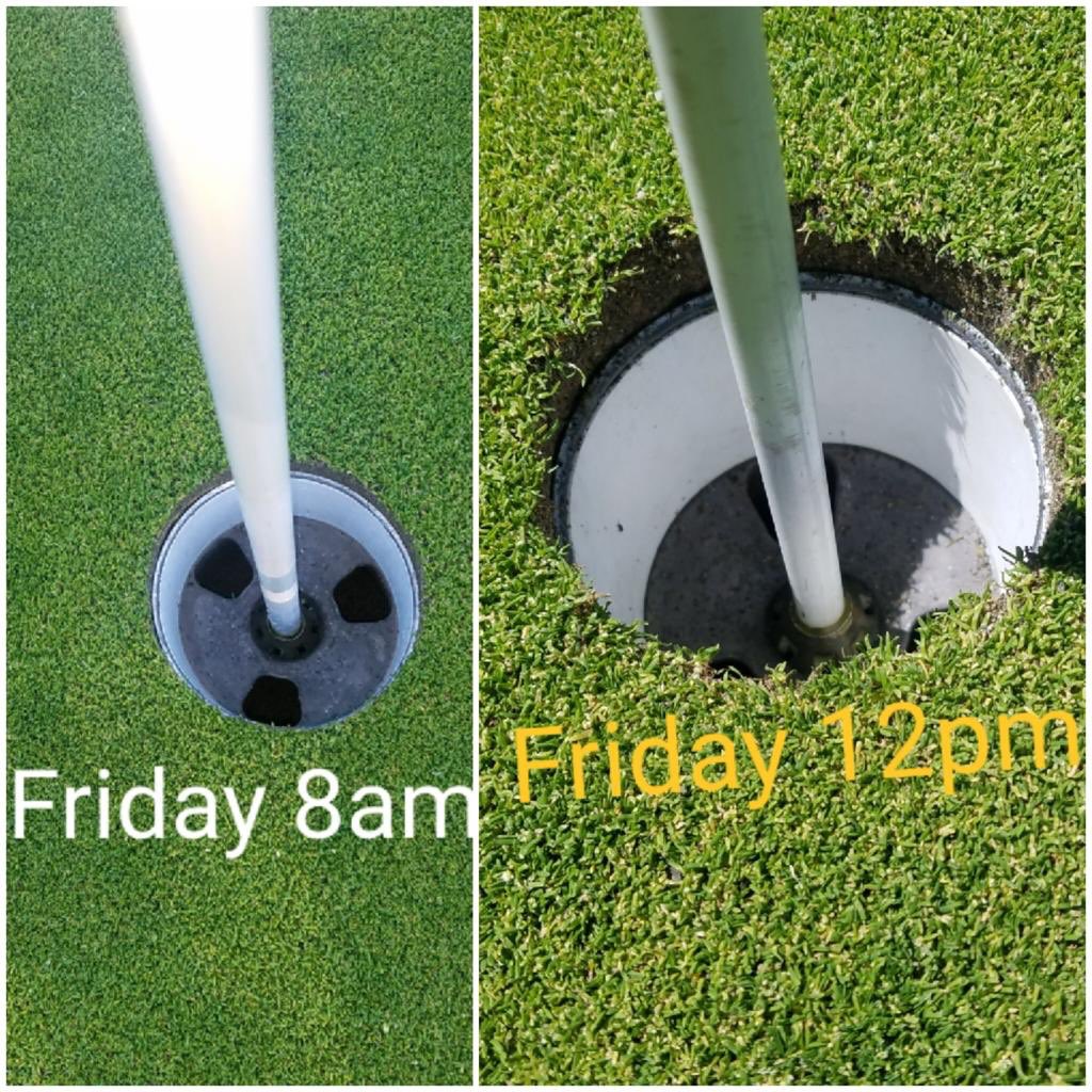 We hope that all members enjoy their golf this weekend. 

With the new rule in place of leaving the flag in...
DO
Take care removing your ball ✅
Consider other players behind ✅
DO NOT
Pull the flag out with the ball in ❌
Use your putter to retrieve ball ❌

Enjoy your golf ✅