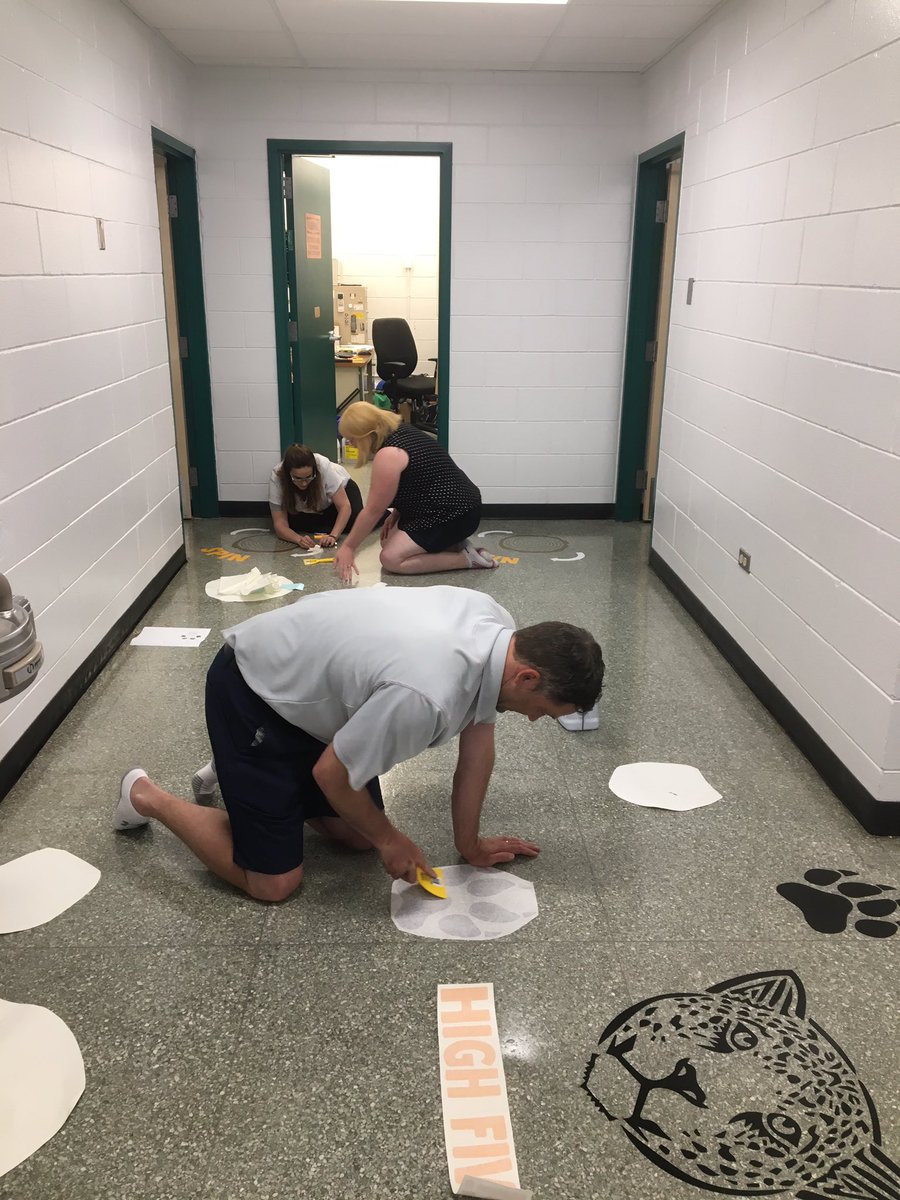 JACuddy's tweet photo. Staff spent some time installing a sensorybpath for our students to use next year! #jacuddy https://t.co/jfoqAQN5Wg