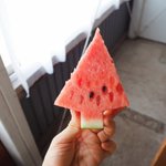 スイカのスイカバー切り!？持ち手ができてめっちゃ食べやすい!!