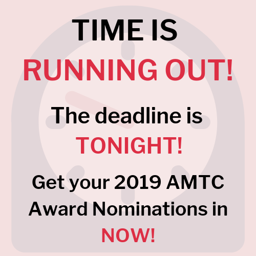 AAMS's tweet image. TONIGHT is the deadline for the #AMTCAwards! Don't miss out on this opportunity to nominate your Program or a co-Worker. Tell us who YOU think is the best of the best and submit a nomination today!
ow.ly/ZU4Z50uLm4G 
#AMTC19 #Visitatlanta #nominatetoday #AAMS