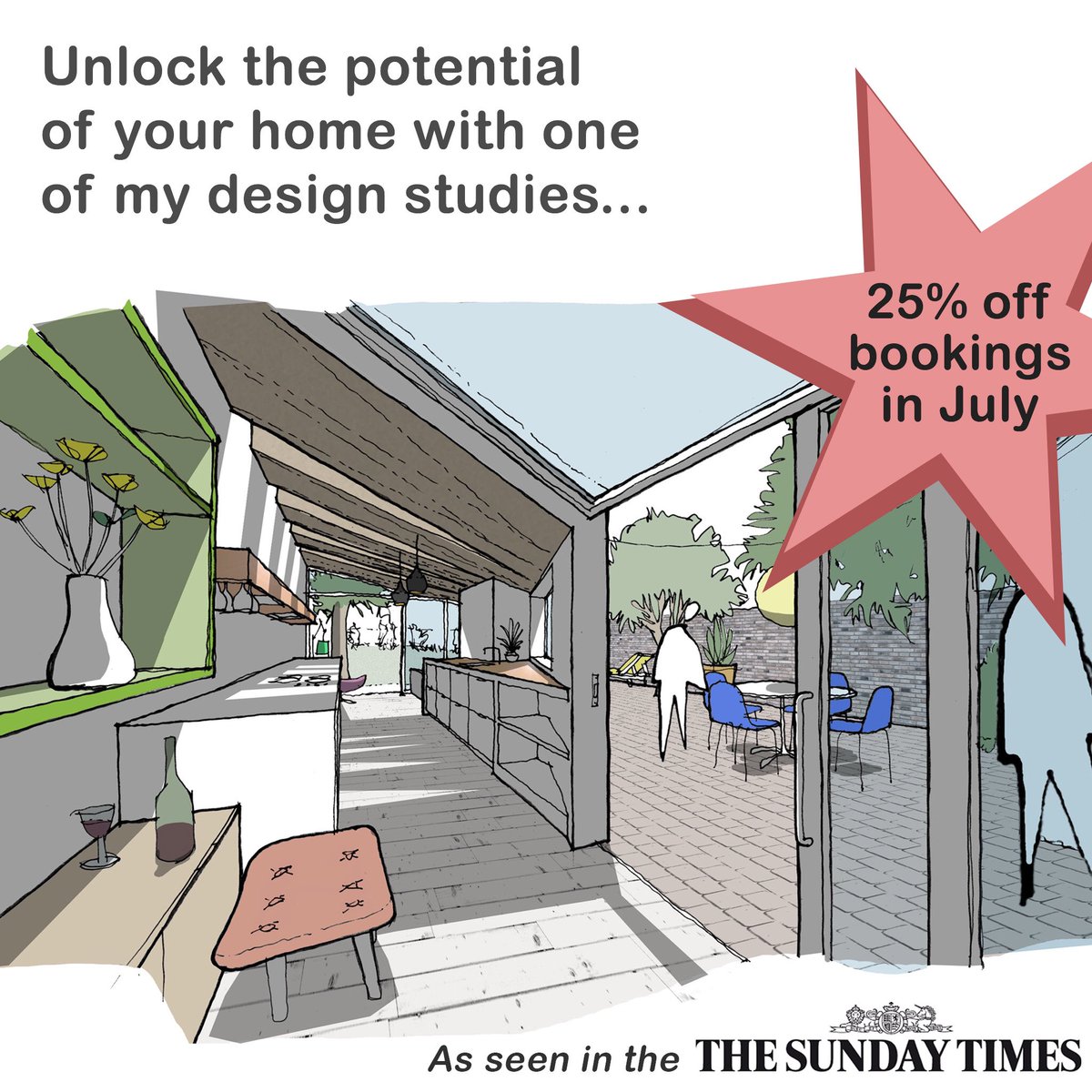 potentialetc's tweet image. I’m offering a 25% discount on all my architectural design studies if you book before the end of July. Find out more at potential.com. Prices from £150. Nationwide.