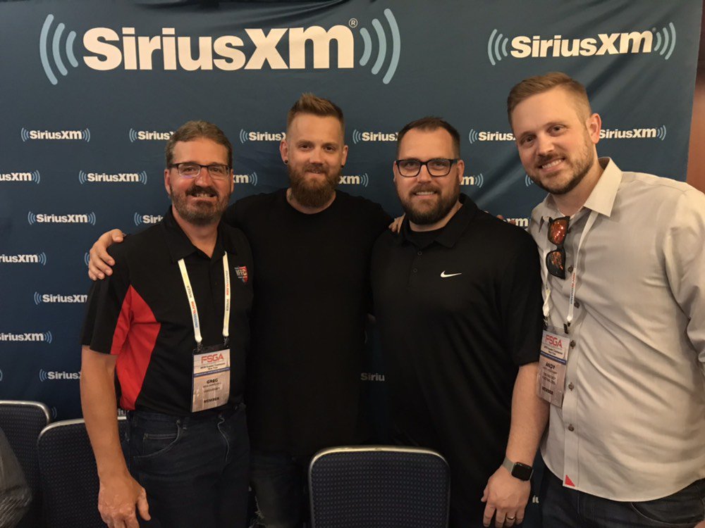 SiriusXMFantasy's tweet photo. The crew of @TheFFBallers joins @GregAmbrosius at the #FSGASummer19 Conference. #FantasyFootball https://t.co/XqX75kHw19