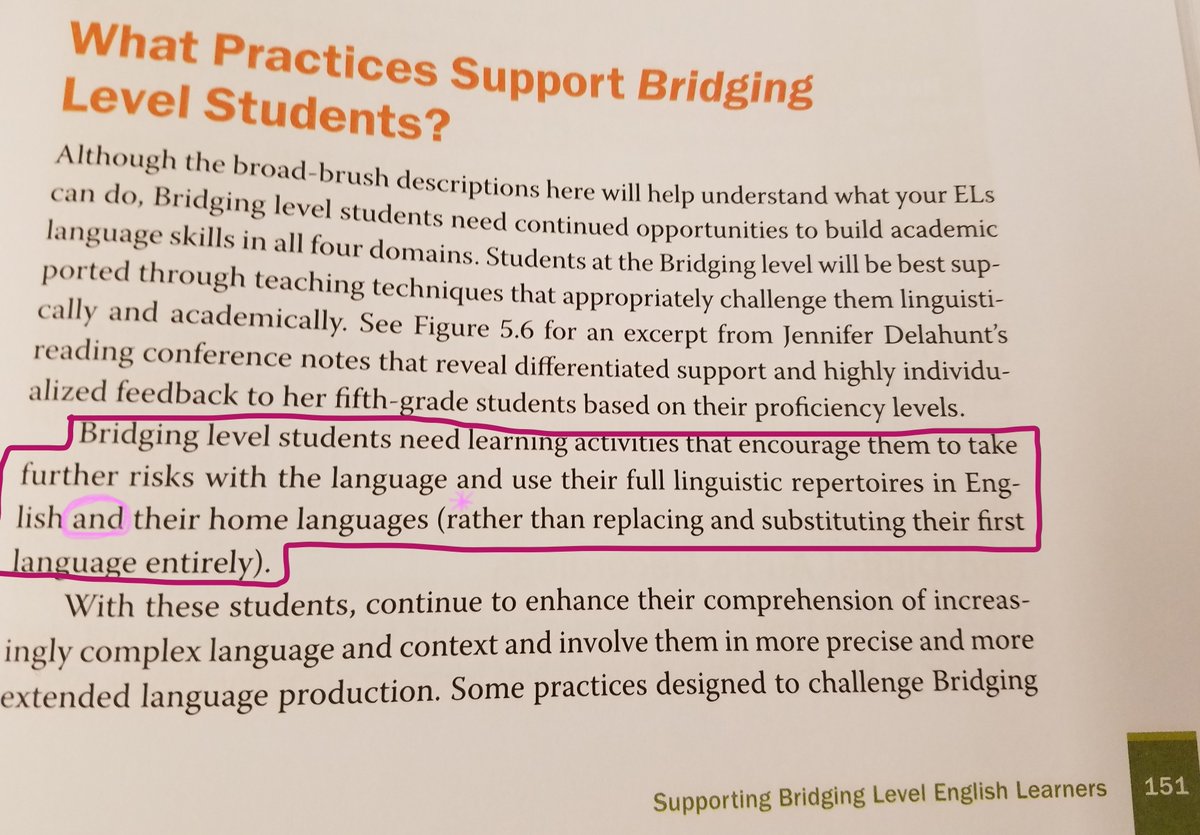 ShermanAPS's tweet photo. 5A1: Referring to students as plurilingual shows an asset-based perspective. The term emphasizes the importance of developing students' home language(s) in addition to English. #EllChat_BkClub 18.0 #growinglanguageandliteracy @AndreaHonigsfel https://t.co/9O2RvIcggY
