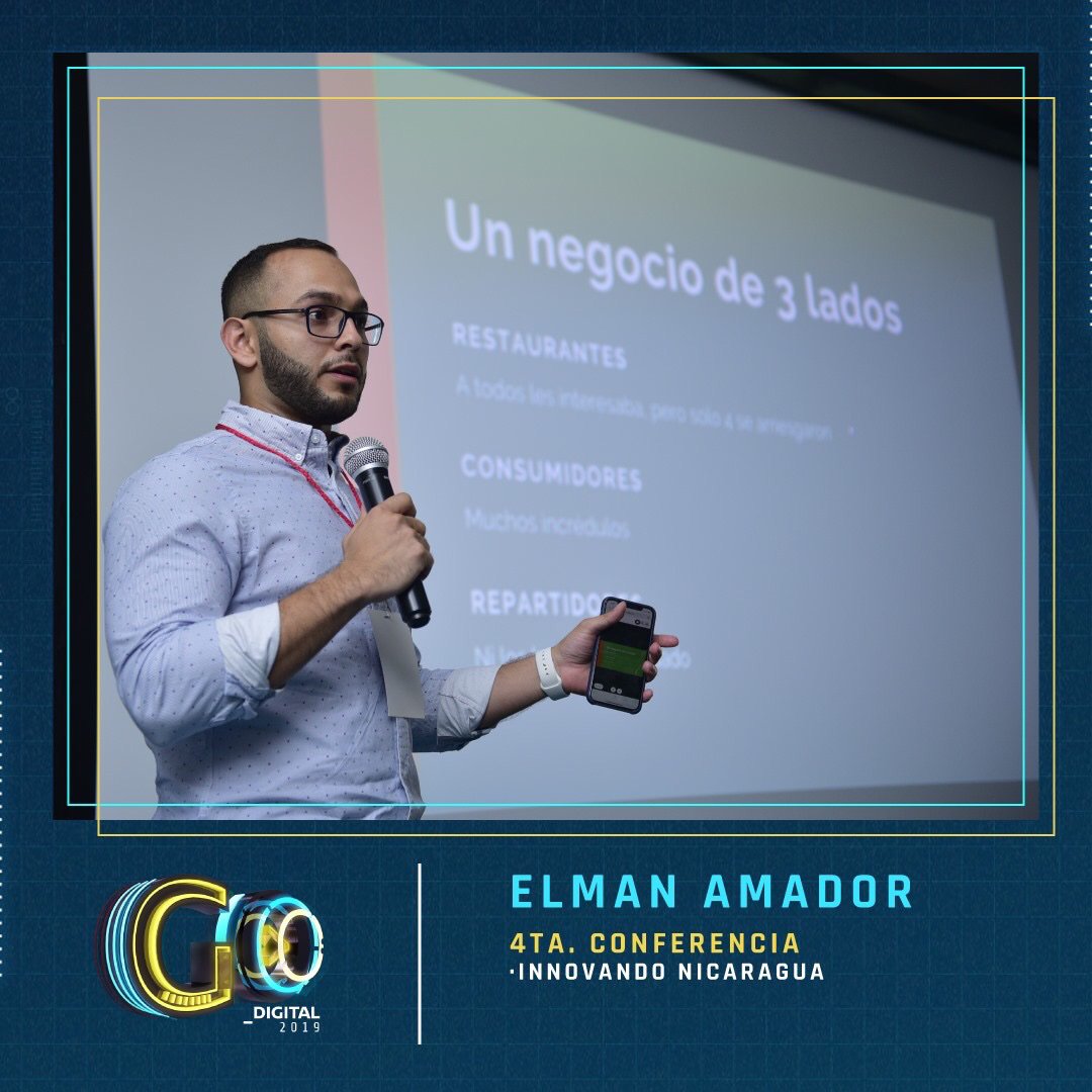GoDigitalNi's tweet photo. En nuestra segunda etapa del III Encuentro de Marketing Digital, Elman Amador nos cuenta el éxito que ha venido cosechando en su proyecto ClickEat. ✨

#GoDigital2019 https://t.co/7se2GW3Y6G