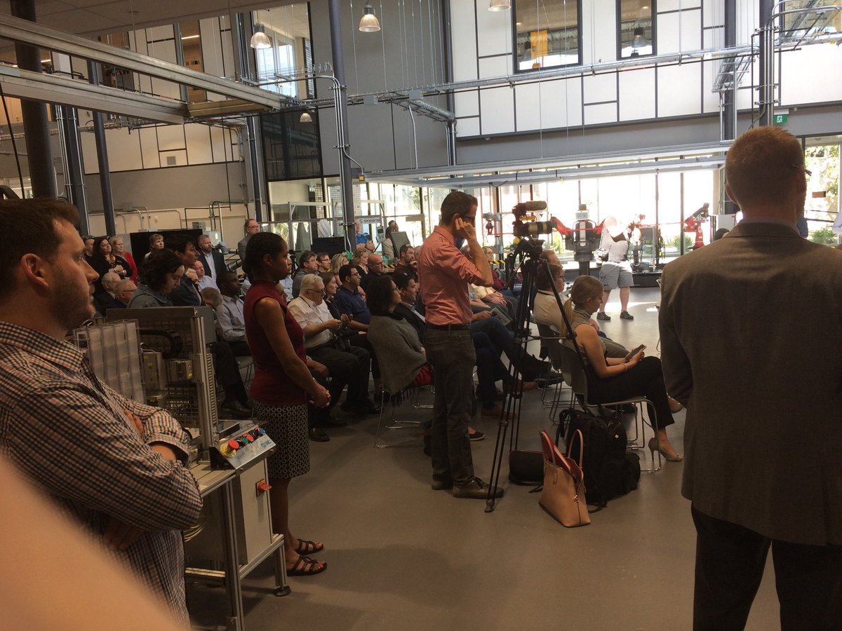 ⁦skilled workforce is key to #aerospace success in #MB — <a href="/BrentOstermann/">Brent Ostermann</a>, VP #Engineering ⁦<a href="/StandardAero/">StandardAero</a> &amp; <a href="/DrRobbieO/">Robert-Falcon Ouellette</a>, MP #Wpg Centre. Paul Vogt, Pres. RRC, credits Ray Hoemsen (Exec. Dir. Research Partnerships &amp; Innovation) for RRC Factory of the Future. Happy Birthday Ray