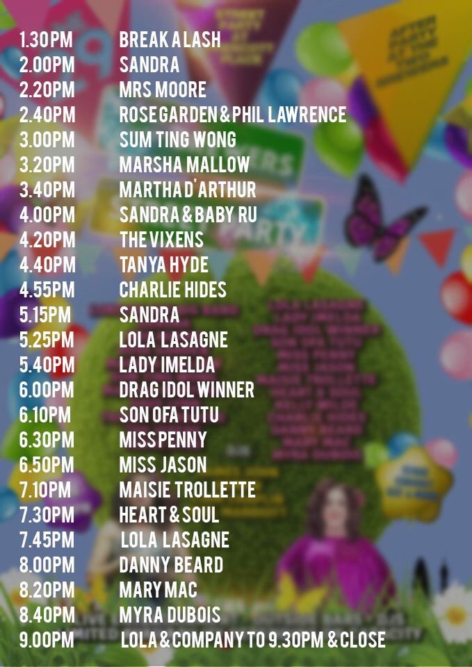 Here’s a schedule for tomorrow’s Street Party! #2bStreetParty