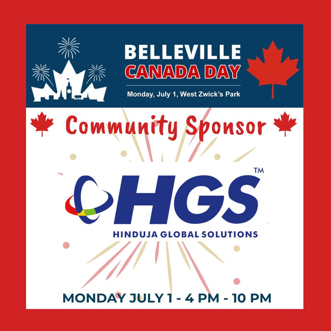 Thank you @joinHGS for being a Community Sponsor at the Belleville Canada Day 2019 festivities!  Mon. July 1, 4-10pm at West Zwicks Park.  #communitysponsor #CanadaDay #BellevilleON #BayofQuinte
