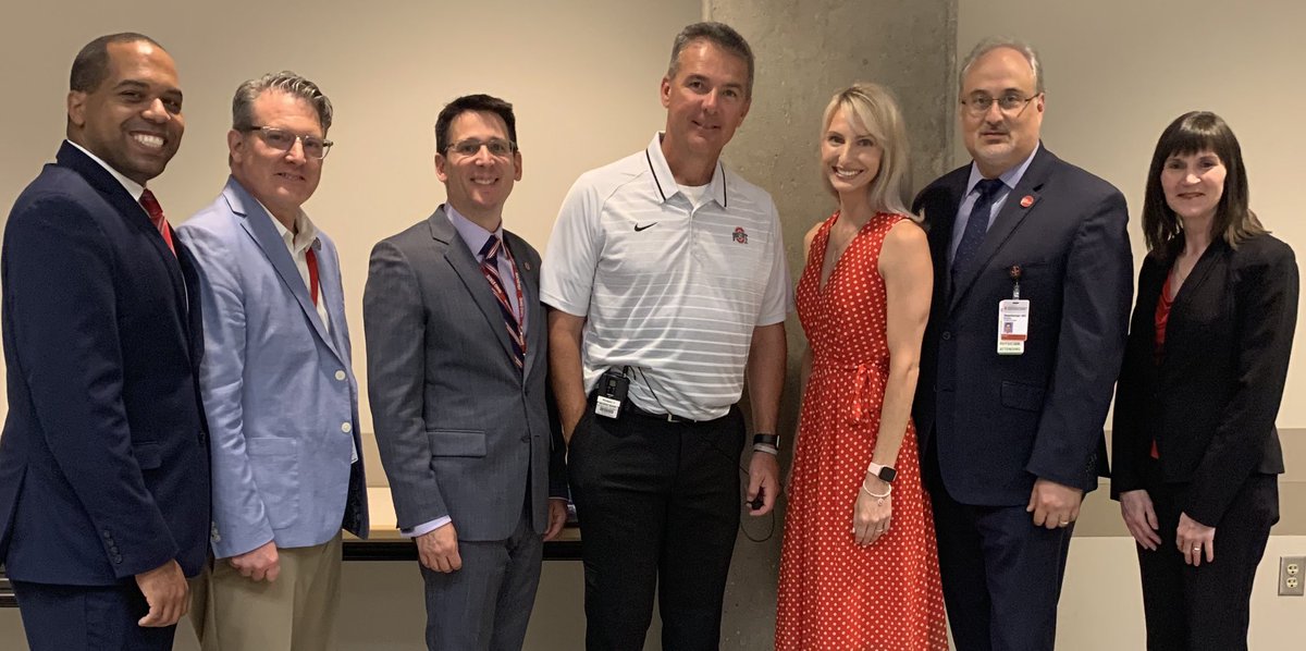 timpawlik's tweet photo. Thanks to @OSUCoachMeyer for joining @OSUSurgery for the roll out today of our BOLD DoS Strategic Plan at THE Ohio State @OSUWexMed. We are #leadingtheway by being Patient Centered. Innovation Focused. Surgery Lead. #solvethemystery Go Bucks! https://t.co/cuPWHQsiJU