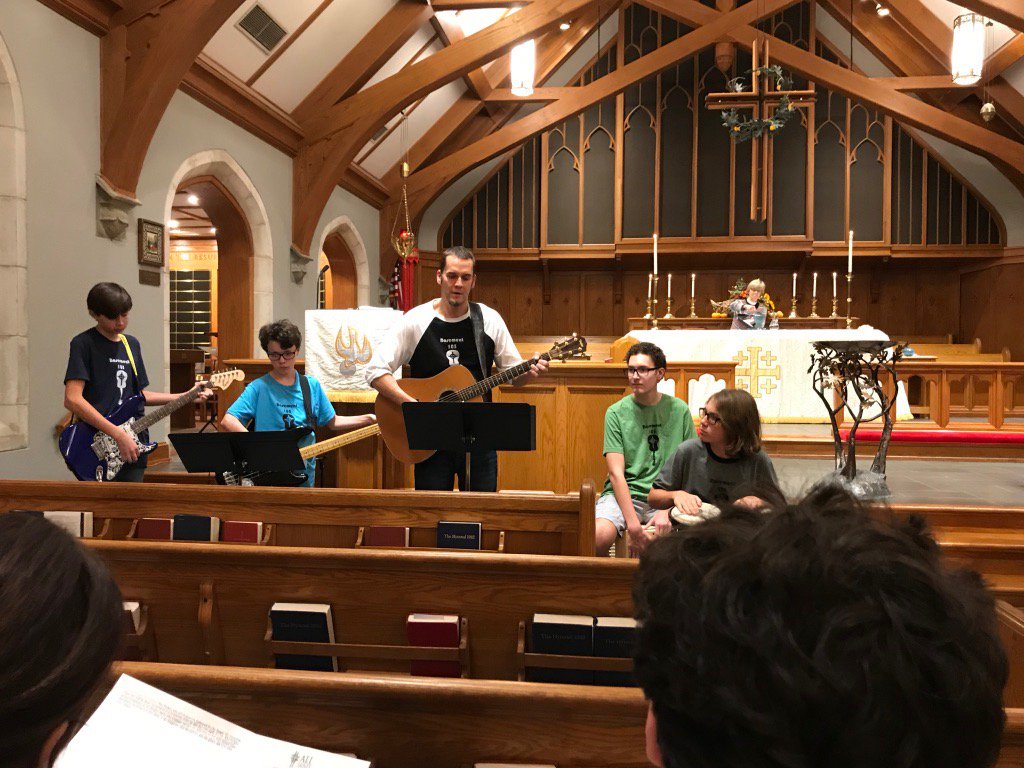 allsaintsbhm's tweet photo. Don't forget: This Sunday, June 30, Basement 105 is leading the music for the 5:30pm service! This talented youth group will play favorites from bands such as U2 &amp; the Beatles! #allsaints #allsaintsbhm #basement105 #youthband #rockon #U2 #Beatles #theepiscopalchurch #dioala https://t.co/b3jcWDRETP