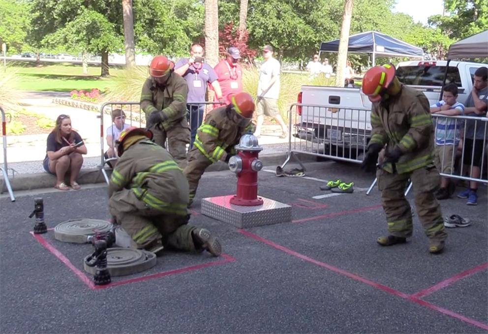 FireRescueSC's tweet photo. Come cheer your favorite Explorer and Jr. Firefighter Team as they compete for the best in the state. Competition begins at 5:00 on Lincoln St near the CLA. #SCFR19 https://t.co/B2dG0ytGZX