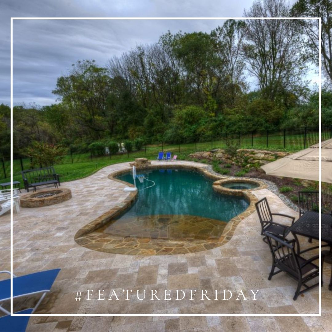 #FeaturedFriday - An artful creation, balanced in proportion, flow &amp; detail. #FieldofDreams #FieldofDreamsLawn #luxurypool