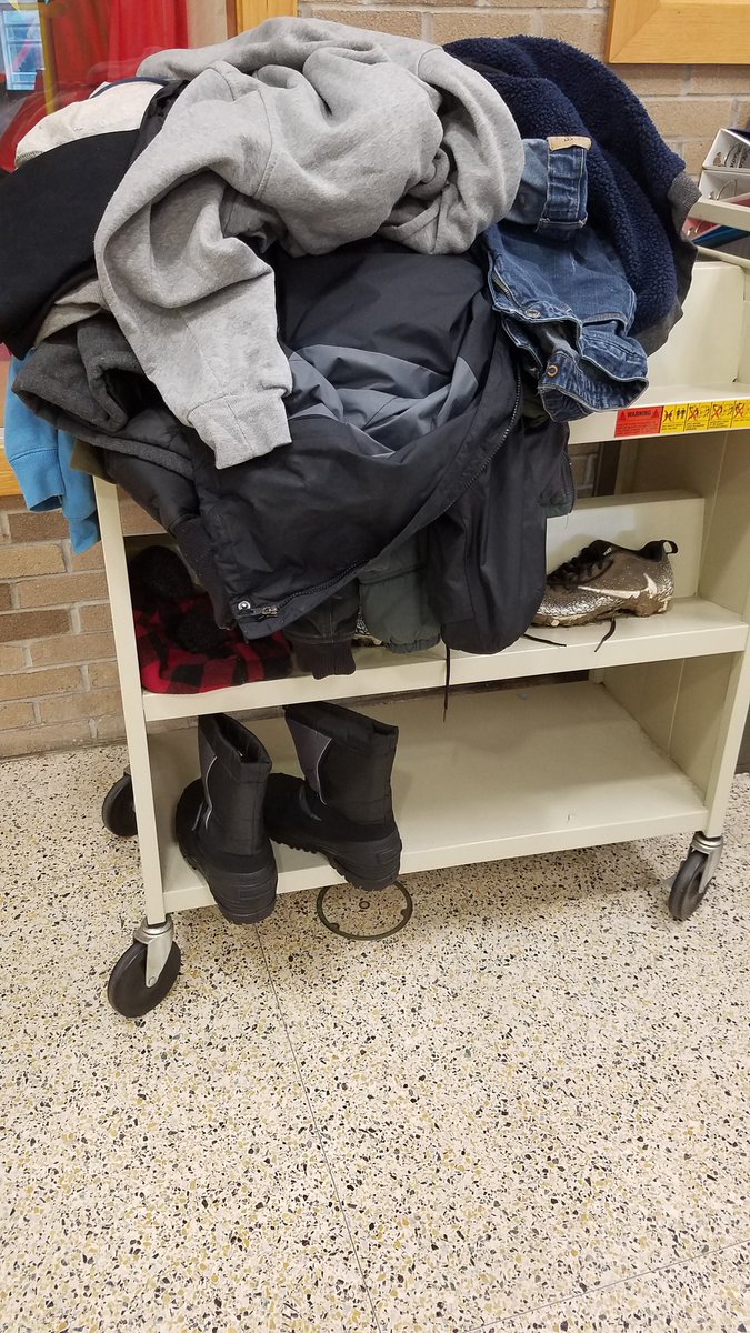 NMS custodians cleaned out the maroon house today and this was left behind! Jackets, coats, jeans, cleats and new winter boots. Stop by the office if something belongs to you.
