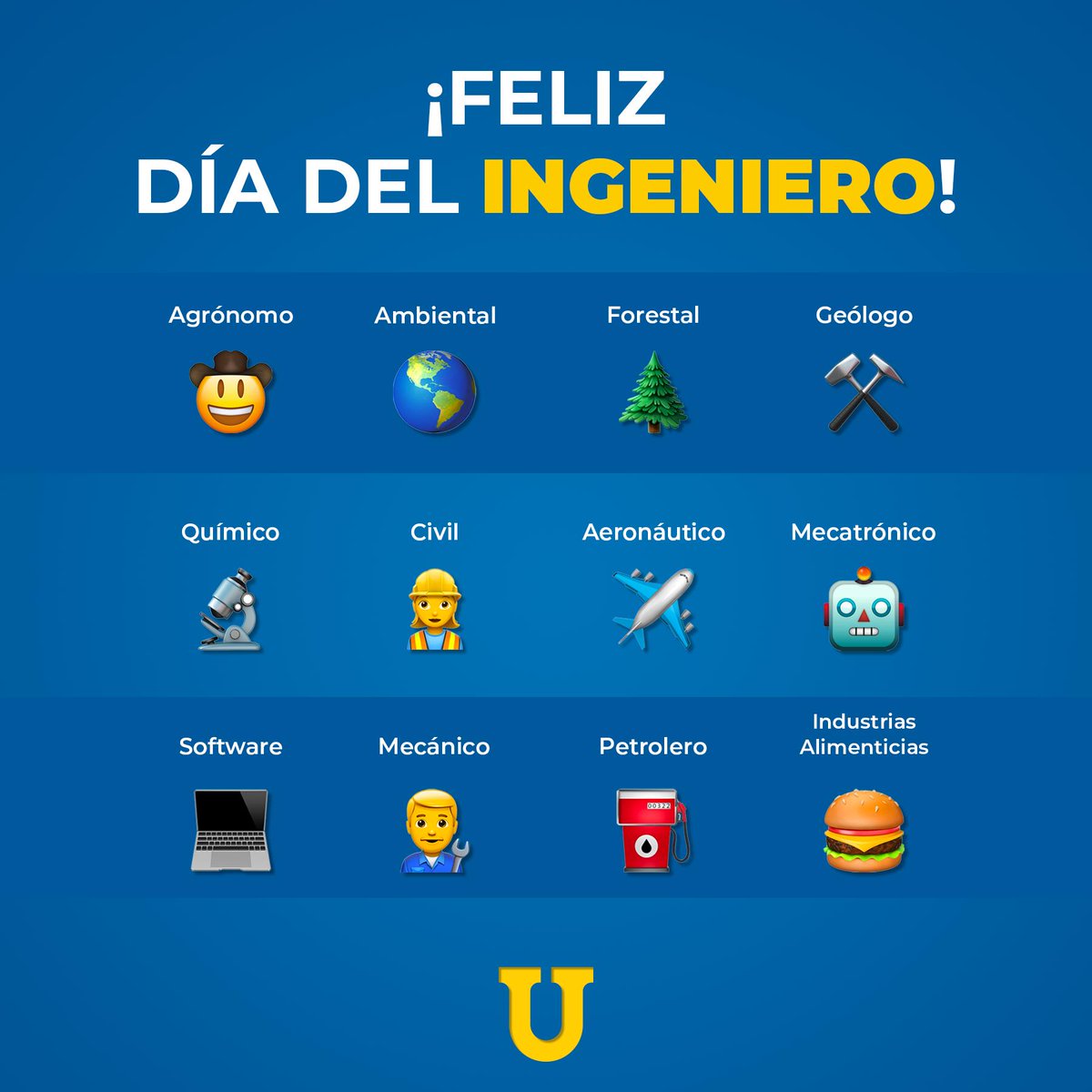 uanl's tweet photo. En este #DíaDelIngeniero, dinos con un emoji cuál es tu especialidad. 👨🏻‍💻 https://t.co/Edi6hQ8nEo