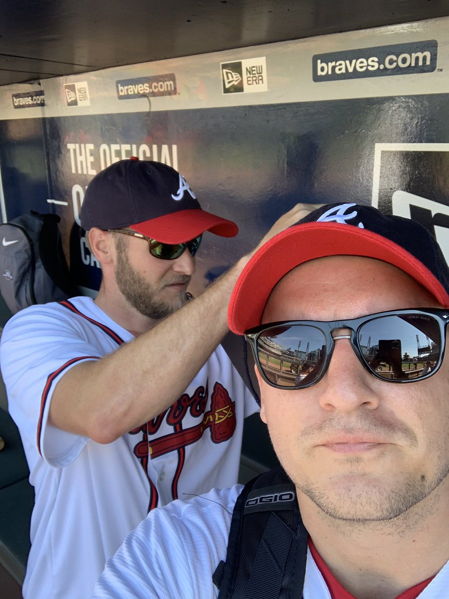 tenaciousDJONES's tweet photo. TY @DraftKings for the #Braveforaday hookup! Childhood dream complete 🙏 w/ @scottydont_23 @Braves https://t.co/qShtABpjCF
