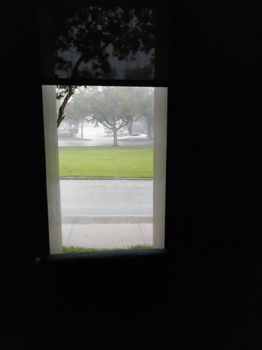 Listening to the #StaySexyandDontGetMurdered audiobook in a darkened break room while it storms outside. Thunder and lightening and rain blowing sideways