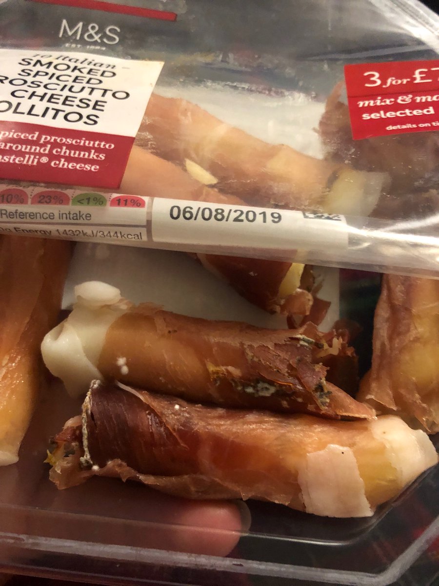 _AliceAnderson's tweet photo. @marksandspencer Disgusted to find mould on these smoked, spiced prociutto and cheese rollitos that we purchased this afternoon. Can someone from your team please contact me so we can prevent this from happening again. https://t.co/iamVB5ghlR