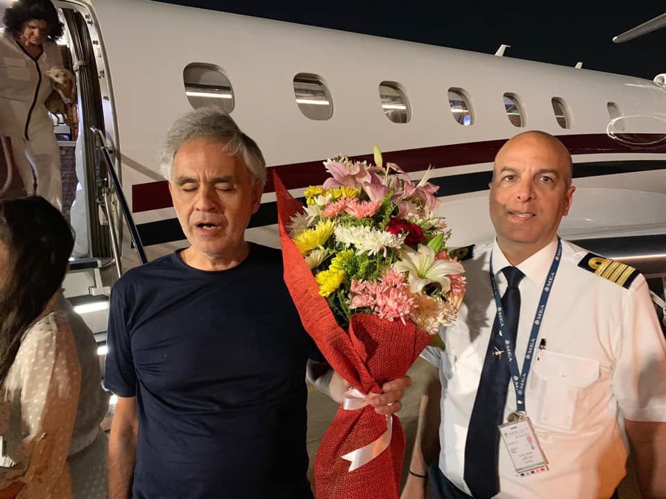 YNHallak's tweet photo. Andrea Bocelli arrives to Beirut on #MiddleEastAirlines - #AirLiban Cedar Executive Embraer Legacy500 
#MEA ... FansJet to Beirut 
#mea #flymea #flymeagain #fansjet #embraer #legacy500 #beirut #andreabocelli #andrea_bocelli #cedarjets #beirut #cedarexecutive https://t.co/p7bnu0PsmM