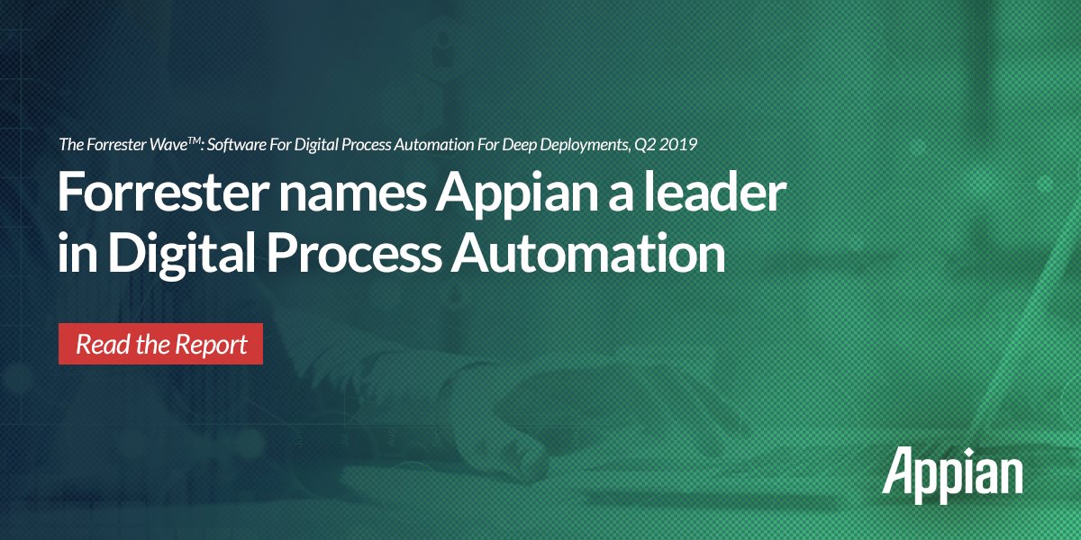 Forrester’s evaluation of the Digital Process #Automation For Deep Deployments market looks at platform vendors that can address complex process requirements with low-code development speed.

We're proud to be named a leader by @Forrester. ap.pn/2KKlkcv