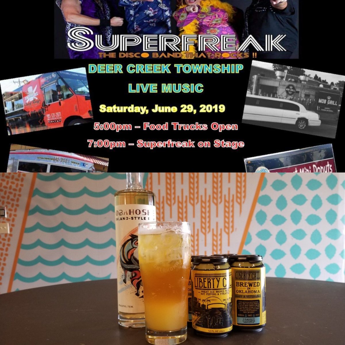 BlueJsHappy's tweet image. Come get your groove on at Township of Deer Creek tomorrow for a funky good time w/ Superfreak! 
We'll be serving up your favorite beer and wine, or try one of their NEW signature cocktails made from your local favorites! 
#getflockinhappy #getflockedup
facebook.com/events/6037658…