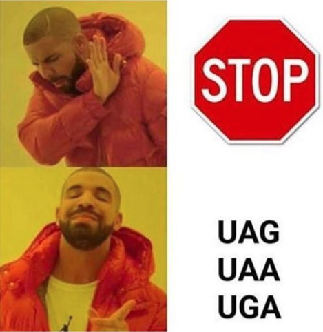 SantaCruzBio's tweet photo. #ScienceFunny #Drake #StopCodons #Stop #Humor #DNA #AminoAcid #Protein #Sequence https://t.co/goYn5FkiLw