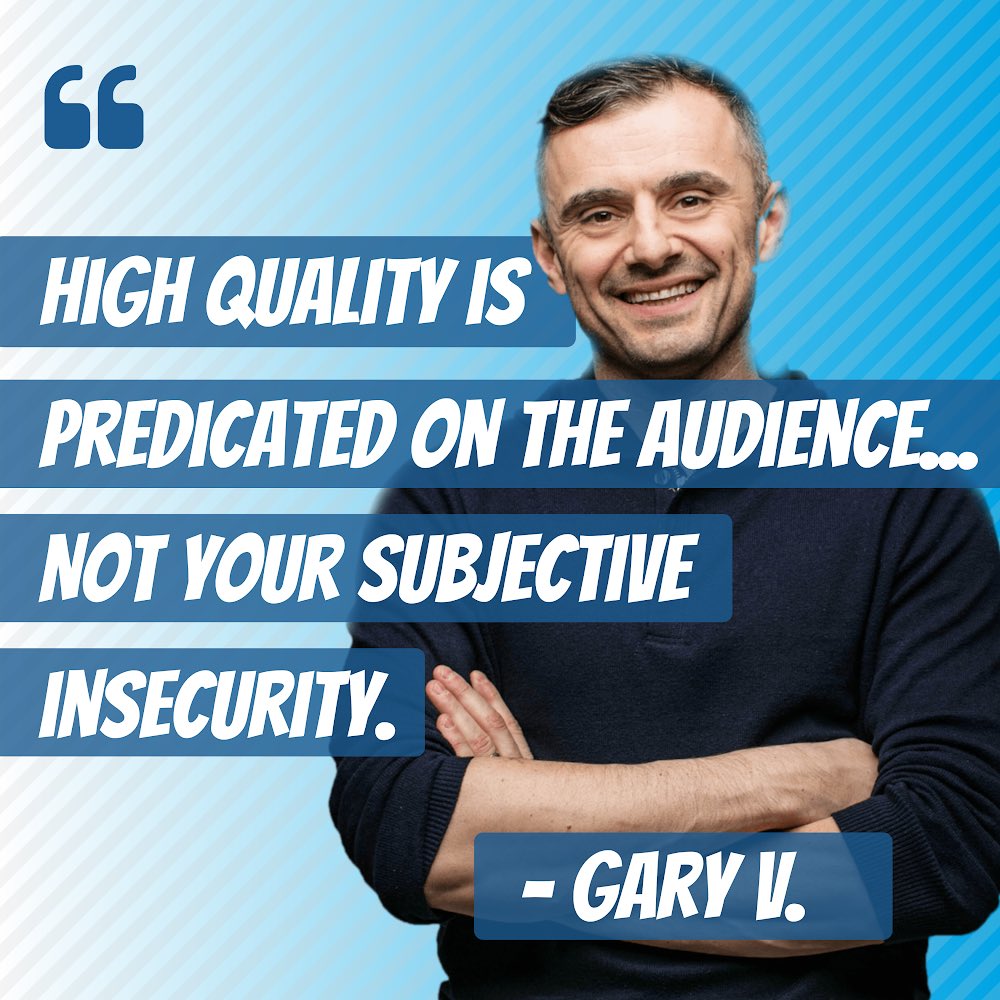 Deep_Bridge's tweet image. Clients often hide behind an insecurity in the form of:

“I didn’t like the takes/edits”

Or

“We haven’t had time yet for that but soon”

Being a “perfectionist” hurts you, your growth, your business, and your audience. 

PRESS PUBLISH.

#Entrepreneurship #garyvee #Growth #Grind