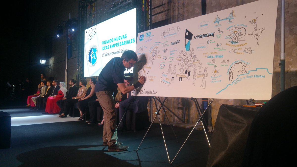 Dibujando en los #PremiosFundeun en Alicante