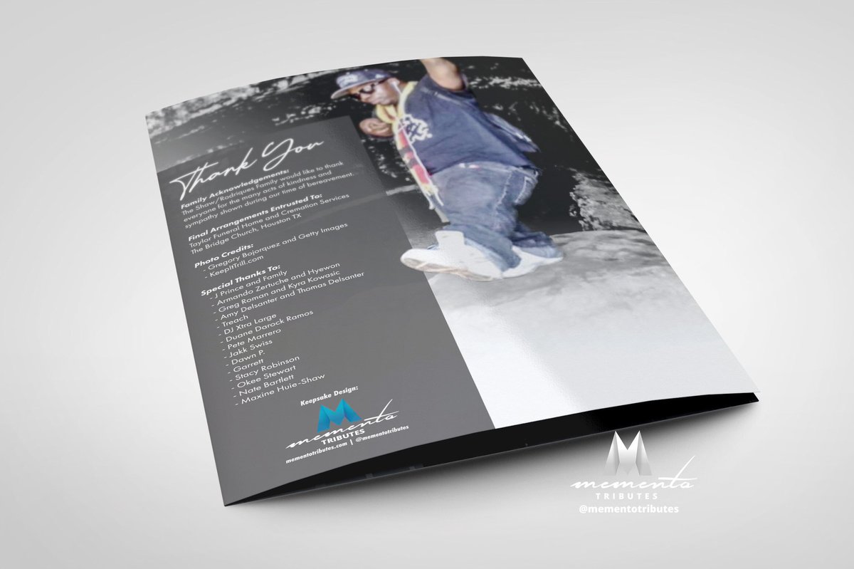 MementoTributes's tweet photo. Memento Tributes is proud to have created hip-hop legend Bushwick Bill's funeral program. Thank's to Bill's family, friends, and fans. We are sending our condolences. May Bill's memory continue to live on through his children and music. #bushwickbill #ripbushwickbill https://t.co/ZuMGcYxjTP