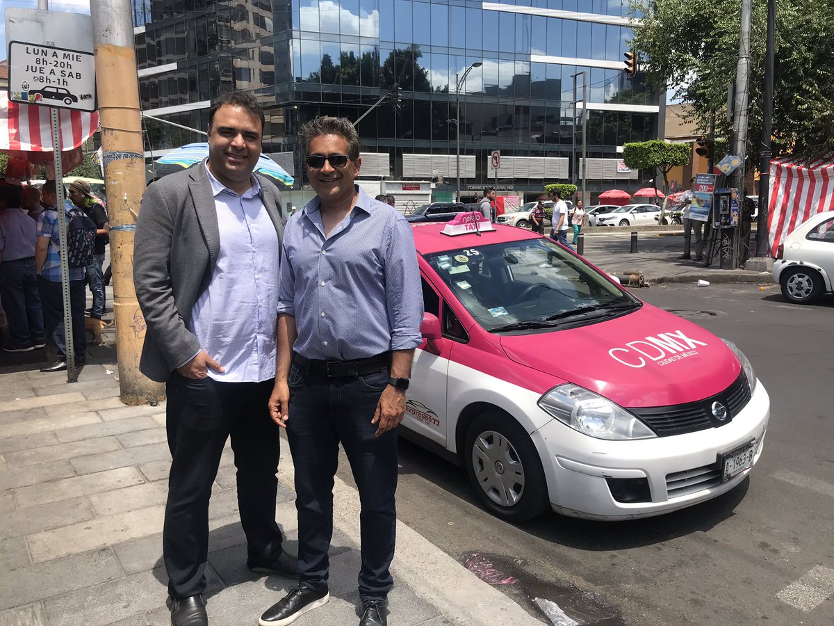 SunilSharmaCo's tweet photo. A few years ago I made an investment into a 🇨🇦 startup called @BlancLabs which spun out a taxi app company called @neksoapp. Visiting the 15 person Mexico City 🇲🇽 team today at @WeWorkMEX and spotting some Nekso-enabled taxis. There are 10x more taxis than Ubers here &amp; a 20M pop! https://t.co/TpTigiXOQR