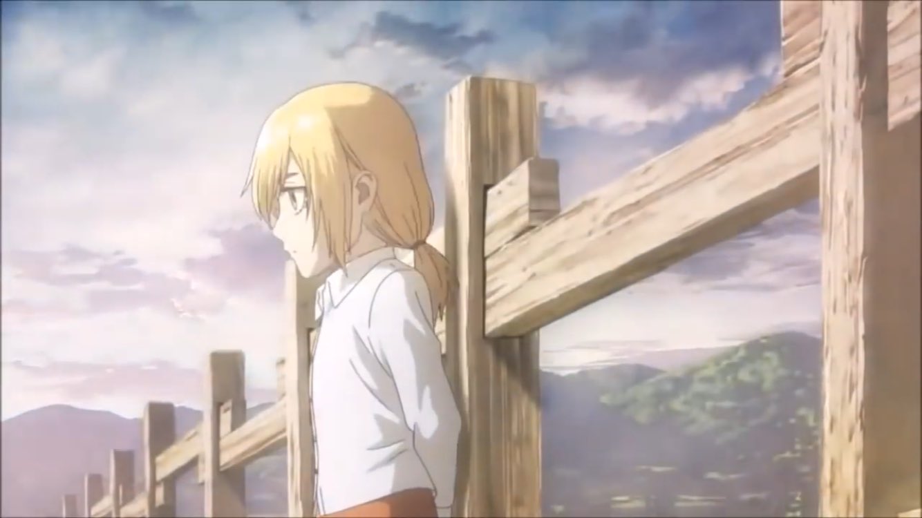 Maki とりあえずアニメ進撃の巨人シーズン3のpart1全話見た 感想としてはオープニングが最高だったのとop内のヒストリアのこのシーンが可愛いと思った ていうかなんや49話のエンディングのあの特殊演出は T Co 8tdrfanvpw Twitter