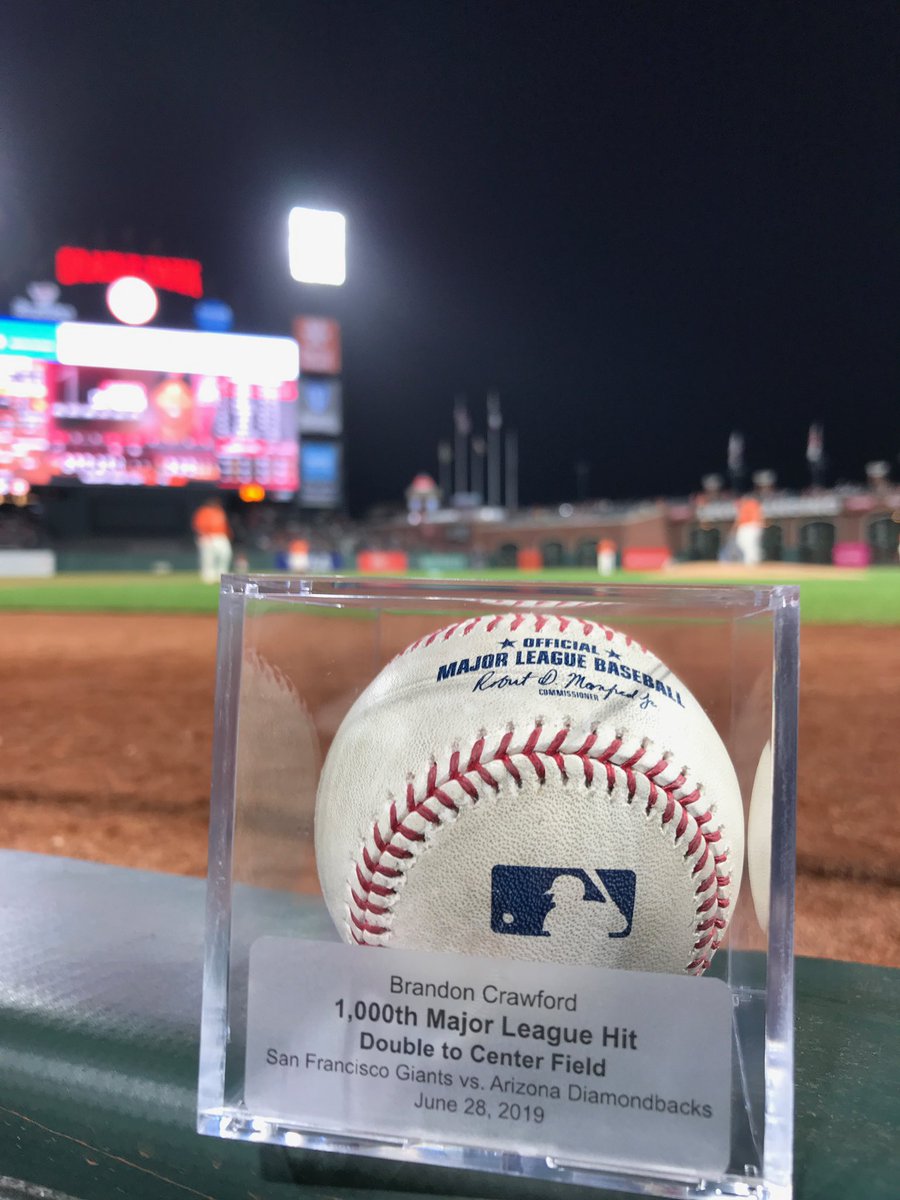 Congratulations to Giants Gold Glove SS Brandon Crawford on his 1000th Major League Hit! #forevergiant #worldserieschamp #1000hits