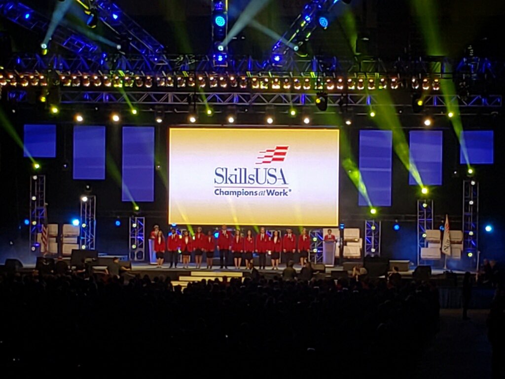 SkillsUSAMN's tweet photo. The Awards Ceremony has concluded! Minnesota students are bringing home lots of medals! Stay tuned to hear more about our champions! #NLSC2019 https://t.co/jBj2v42Fy5