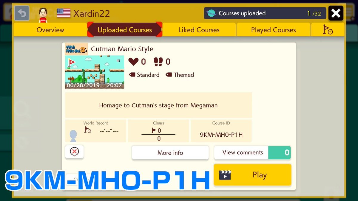 Xardin22's tweet photo. my first course in Mario Maker 2
#Megaman #SuperMarioMaker2 #NintendoSwitch https://t.co/LqfncYZjLH