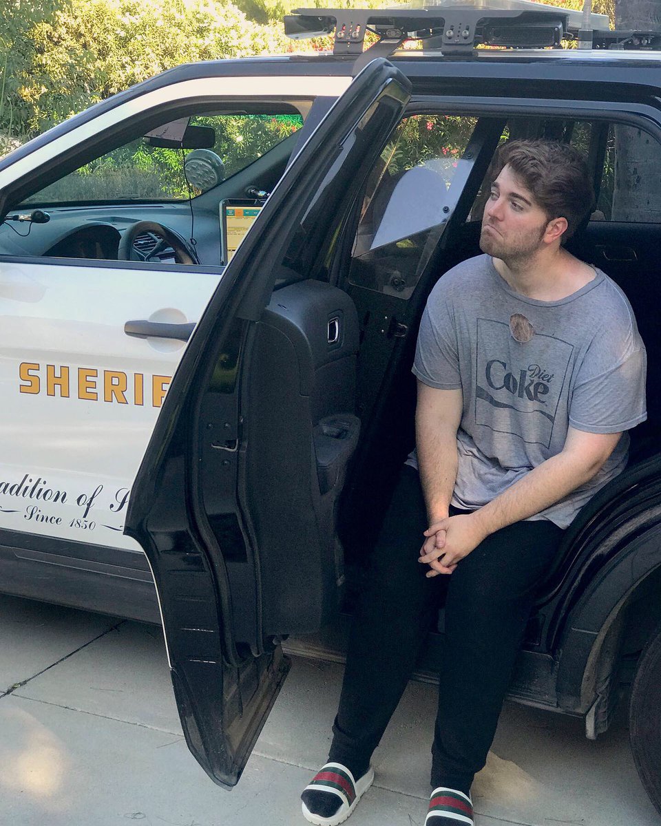 shanedawson's tweet photo. I get my best thinking done in the back of a cop car. https://t.co/HJI0GKR7Or