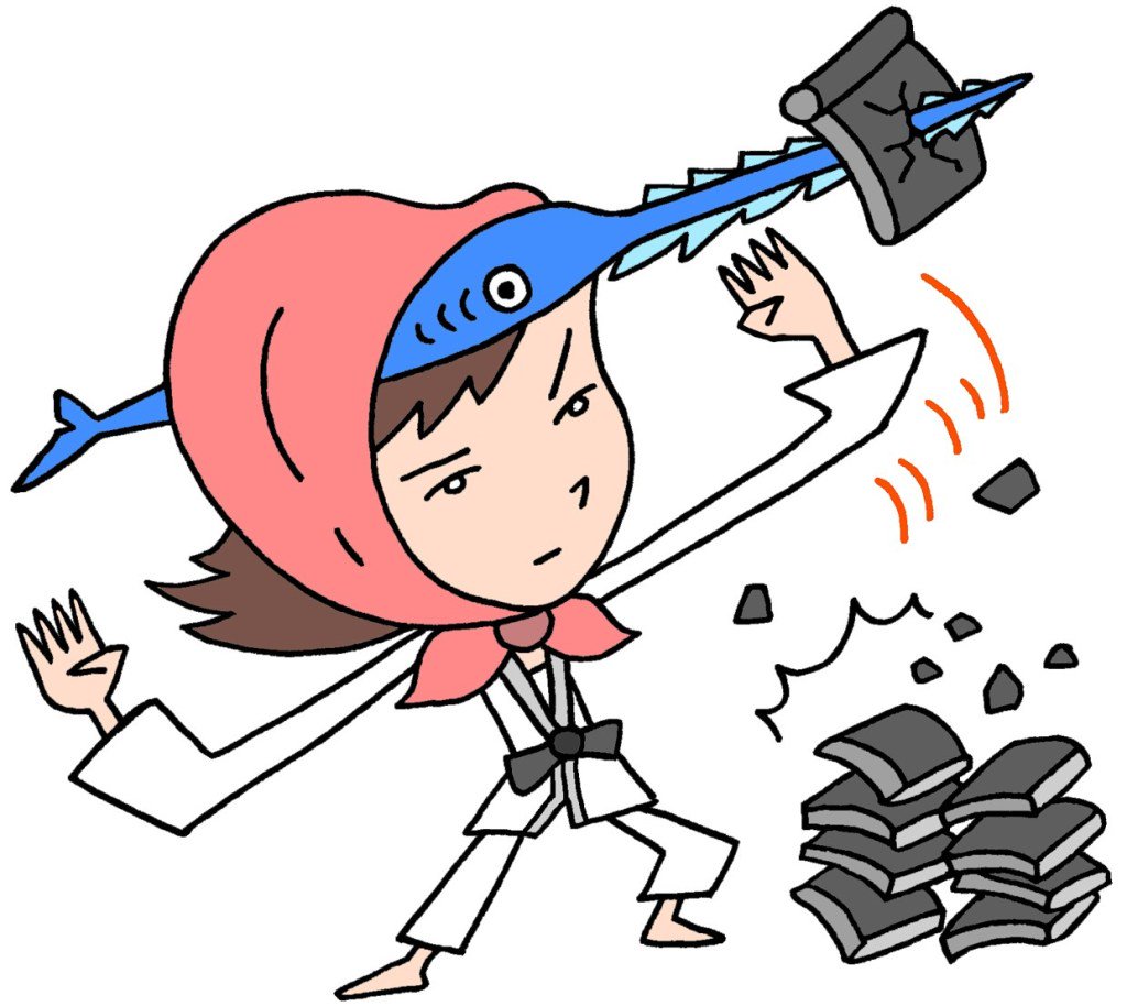 T Koni Sur Twitter Olのキャラクターイラスト 空手 瓦割り デモンストレーション 演武 武道 T Co Wrdwjhskat