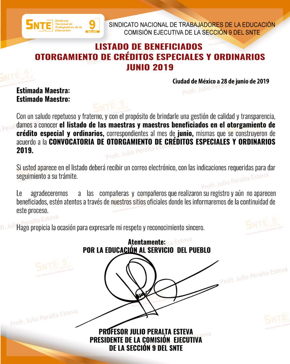 SNTE9CDMX's tweet photo. Listado, Créditos Ordinarios:
https://t.co/pSN3YUp7Xr
Listado, Créditos Especiales:
https://t.co/30XeFpx0zz https://t.co/Xh8OgHrI8i