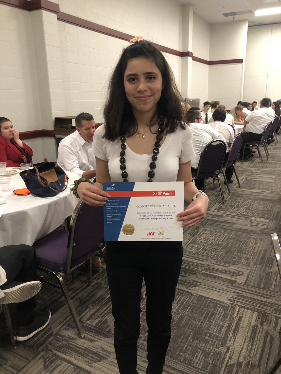 PCTASkillsUSA's tweet photo. PCTA had several  top 10 finishes at the SkillsUSA national conference! 4th place customer service, 7th place reataurant service and 10th place career pathways!! @SkillsUSARI @SkillsUSA  @LindaLarsenRI @PCTAProvidence https://t.co/ZsP74Jnzxl