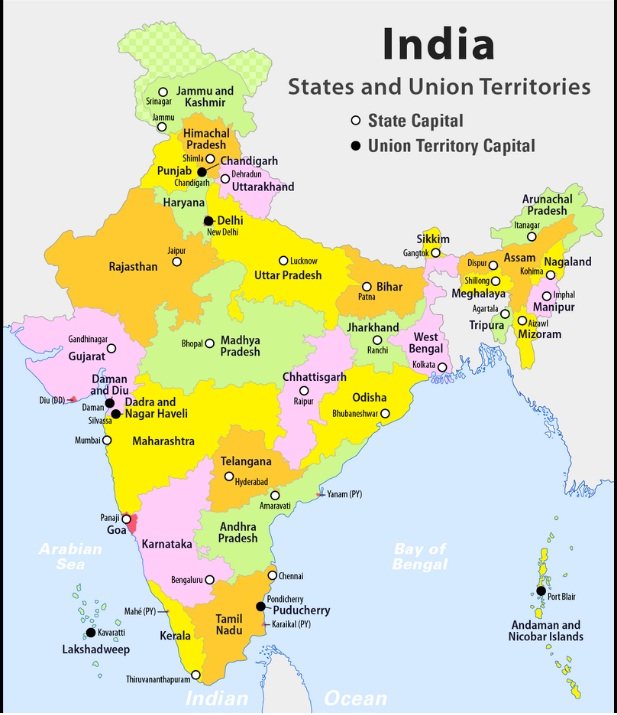 Индия какие штаты