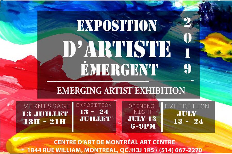 July exhibition #emergingart #energingartists #art #paintings #montrealartcentre #savethedate #montrealexhibitions #summercollective #artcollective