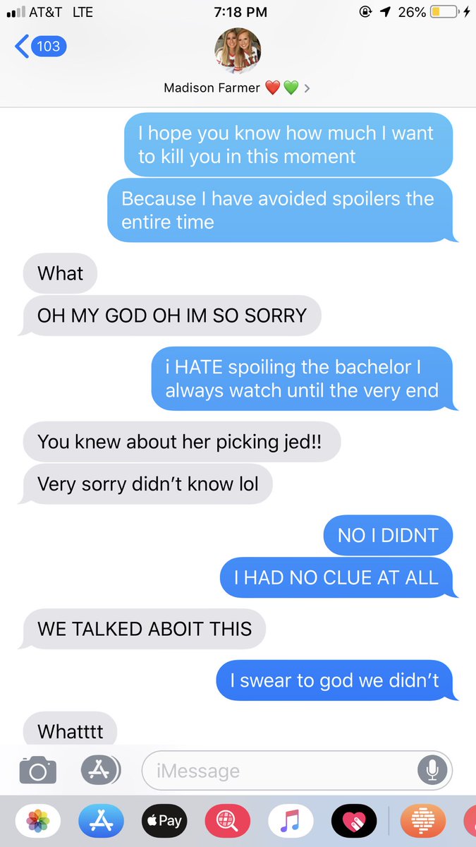 ericahansen24's tweet photo. All I have to say right now is @madsydney better be REAL glad that we are about 2,000 miles apart at the moment for her own health and safety. Anyone who knows me and my love for all things @BacheloretteABC #notmadison knows how I feel rn #notokay #donttext https://t.co/3lBay9CdaU