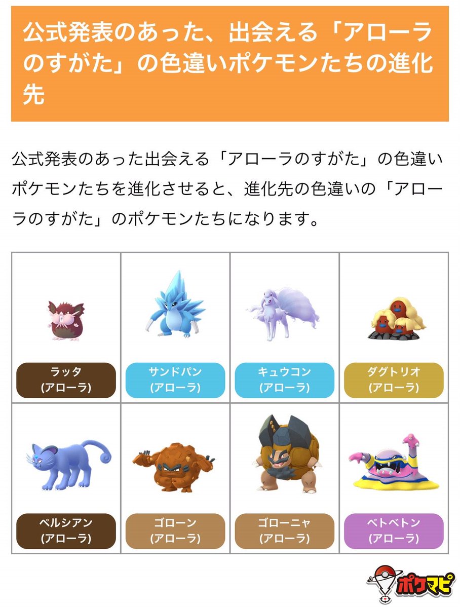 ポケモンgo攻略情報 ポケマピ Sur Twitter アローラのすがた のポケモンたちの出現率がアップしています たくさんの色違いポケモンに出会えますように ポケモンgo 色違いポケモン ポケモンgo攻略情報 ポケマピ Sur Twitter アローラのすがた のポケモンたちの出現率がアップしています たくさんの色違いポケモンに出会えますように ポケモンgo 色違いポケモン
