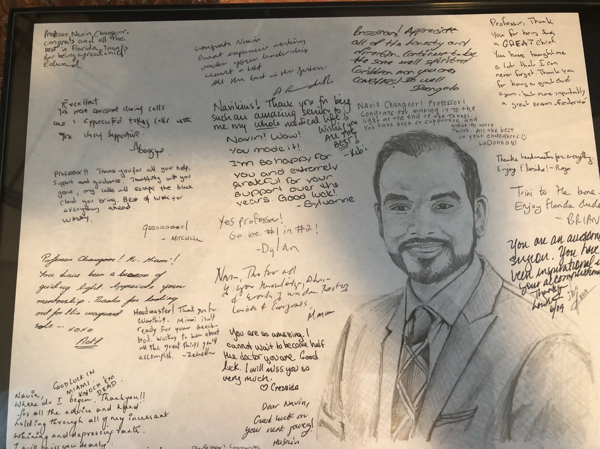 nchangoor's tweet photo. Bittersweet moment as I leave @HowardU #howardsurgery it’s been a hell of a ride. Many challenges along the way but couldn’t have done it without my co-chiefs! Shout out to my junior residents for their heart-felt gift!! https://t.co/eVV3oElnP7
