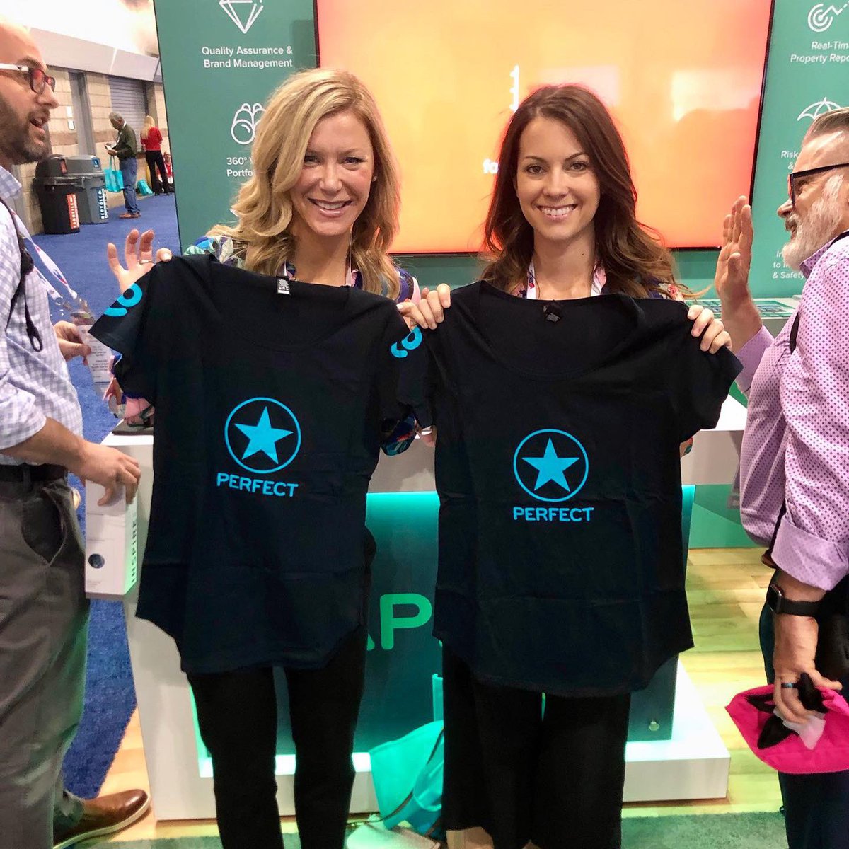 HappyCo's tweet photo. We were so happy to reveal fresh rating designs at @NAAhq #Apartmentalize in Denver! Thanks to Sterling Group, @18CapitalGroup, @HighmarkRes, @PinnacleReal, @WeidnerAptHomes and many other attendees for stopping by to choose your rating! 👚👕 #WhatsYourRating #HappyCo https://t.co/8fqdtXCUVd